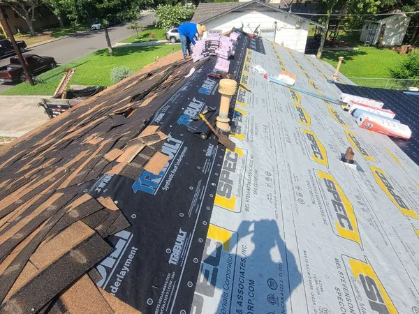 Tear-off and new synthetic underlayment
